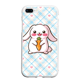 Чехол для iPhone 7Plus/8 Plus матовый с принтом Милый зайка в Белгороде, Силикон | Область печати: задняя сторона чехла, без боковых панелей | веган | вегетарианец | животное | зайцы | зайчик | зайчонок | заяц | кролик | кроль | крольчонок | овощи | пушистик
