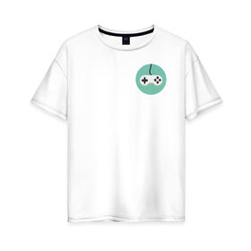Женская футболка хлопок Oversize с принтом GAME OVER в Белгороде, 100% хлопок | свободный крой, круглый ворот, спущенный рукав, длина до линии бедер
 | game | game over | over | джостик | лого
