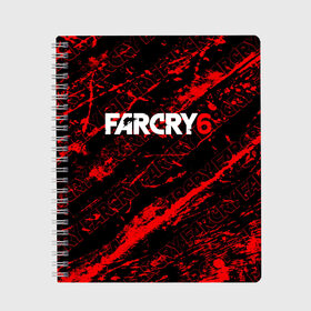 Тетрадь с принтом FAR CRY 6 в Белгороде, 100% бумага | 48 листов, плотность листов — 60 г/м2, плотность картонной обложки — 250 г/м2. Листы скреплены сбоку удобной пружинной спиралью. Уголки страниц и обложки скругленные. Цвет линий — светло-серый
 | антон кастильо | брызги | во все тяжкие | джанкарло эспозито | диего | дэни рохас | краска | лого | логотип | надпись | стелс | тайны коко | фар край 6 | эcперанcе | энтони гонсалес | яра