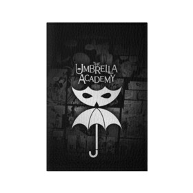 Обложка для паспорта матовая кожа с принтом Академия Амбрелла в Белгороде, натуральная матовая кожа | размер 19,3 х 13,7 см; прозрачные пластиковые крепления | Тематика изображения на принте: the umbrella academy | umbrella | академия амбрелла | амбрелла | герб | зонтик