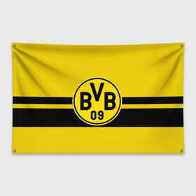 Флаг-баннер с принтом BORUSSIA DORTMUND в Белгороде, 100% полиэстер | размер 67 х 109 см, плотность ткани — 95 г/м2; по краям флага есть четыре люверса для крепления | borussia | bundesliga | football | germani | sport | бундеслига | германия | желтый | логотип | спорт | футбол
