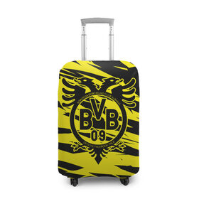 Чехол для чемодана 3D с принтом FC Borussia в Белгороде, 86% полиэфир, 14% спандекс | двустороннее нанесение принта, прорези для ручек и колес | football | germany | sancho dortmund | soccer | бавария | боруссия | дортмунд | лига чемпионов | псж | футбол | холанд | эрлинг холанд