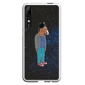 Чехол для Honor P Smart Z с принтом galaxy BoJack в Белгороде, Силикон | Область печати: задняя сторона чехла, без боковых панелей | Тематика изображения на принте: horseman | абстракция | аниме | артхаус | боджек | галактика | звёзды | конь боджек | космос | эстетика