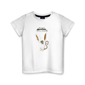 Детская футболка хлопок с принтом Момо 2/Аватар Легенда об Аанге в Белгороде, 100% хлопок | круглый вырез горловины, полуприлегающий силуэт, длина до линии бедер | аанг | аанге | аватар | аппа | катара | легенда | момо | об