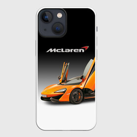 Чехол для iPhone 13 mini с принтом McLaren в Белгороде,  |  | bolide | car | mclaren | motorsport | power | prestige | автомобиль | автоспорт | болид | мощь | престиж