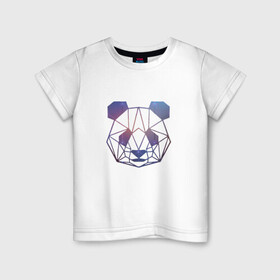 Детская футболка хлопок с принтом Рожден, чтобы спать в Белгороде, 100% хлопок | круглый вырез горловины, полуприлегающий силуэт, длина до линии бедер | cosmo | low poly | panda | космо | лоу поли | панда | пандочка
