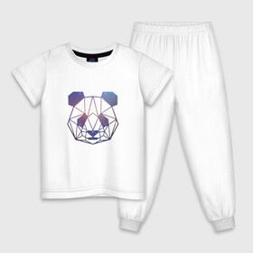 Детская пижама хлопок с принтом Рожден, чтобы спать в Белгороде, 100% хлопок |  брюки и футболка прямого кроя, без карманов, на брюках мягкая резинка на поясе и по низу штанин
 | cosmo | low poly | panda | космо | лоу поли | панда | пандочка
