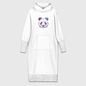 Платье удлиненное хлопок с принтом Рожден, чтобы спать в Белгороде,  |  | cosmo | low poly | panda | космо | лоу поли | панда | пандочка