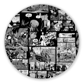 Коврик для мышки круглый с принтом Академия Амбрелла в Белгороде, резина и полиэстер | круглая форма, изображение наносится на всю лицевую часть | the umbrella academy | umbrella | академия амбрелла | амбрелла | зонтик | комиксы