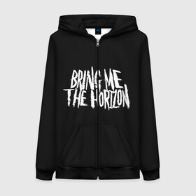 Женская толстовка 3D на молнии с принтом Bring Me The Horizon в Белгороде, 100% полиэстер | длина до линии бедра, манжеты и пояс оформлены мягкой тканевой резинкой, двухслойный капюшон со шнурком для регулировки, спереди молния, по бокам два кармана | bmth | bring me | bring me the horizon | bring me the horizont | doomed | hardcore | rock | бринг ми | бринг ми зе | бринг ми зе хоризон | музыка | рок