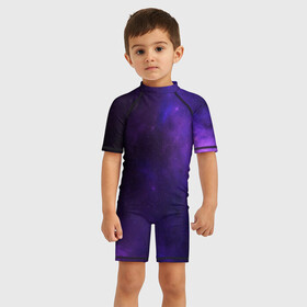 Детский купальный костюм 3D с принтом Фиолетовая звезда в Белгороде, Полиэстер 85%, Спандекс 15% | застежка на молнии на спине | арт | звезда | звёзды | карлик | космос | облако | синий | сияние | темный | фиолетовый | черный | яркая | яркие цвета