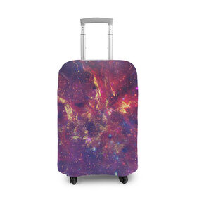 Чехол для чемодана 3D с принтом Огненный разлом в Белгороде, 86% полиэфир, 14% спандекс | двустороннее нанесение принта, прорези для ручек и колес | арт | желтый | звёзды | космос | красный | облако | синий | сияние | фиолетовый | яркие цвета