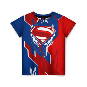 Детская футболка 3D с принтом Знак Супермен в Белгороде, 100% гипоаллергенный полиэфир | прямой крой, круглый вырез горловины, длина до линии бедер, чуть спущенное плечо, ткань немного тянется | justice league movie | superman logo | vdpartat | геометрия | знаки | лига справедливости | логотипы | символы | супермен