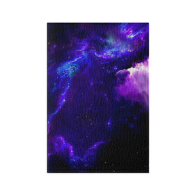 Обложка для паспорта матовая кожа с принтом Космическое небо в Белгороде, натуральная матовая кожа | размер 19,3 х 13,7 см; прозрачные пластиковые крепления | Тематика изображения на принте: арт | звёзды | иний | космос | облако | розовый | сияние | тёмный | туманность | фиолоетовый | черный | яркие цвета