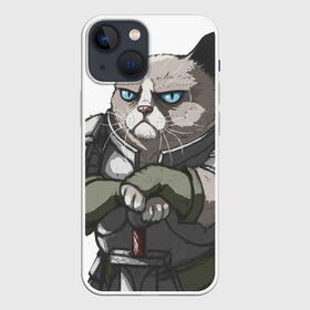 Чехол для iPhone 13 mini с принтом Grumpy Cat в Белгороде,  |  | grumpy cat | грустный кот | доспехи | кот | кот в доспехах | кот воин | кот рыцарь | суровый кот