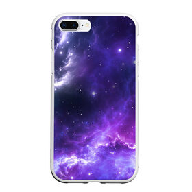 Чехол для iPhone 7Plus/8 Plus матовый с принтом Космическое небо в Белгороде, Силикон | Область печати: задняя сторона чехла, без боковых панелей | арт | белый | бирюзовый | звёзды | космос | облако | розовый | синий | сияние | тёмный | туманность | фиолетовый | яркие цвета