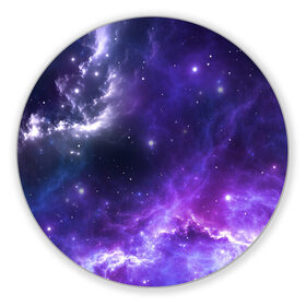 Коврик для мышки круглый с принтом Космическое небо в Белгороде, резина и полиэстер | круглая форма, изображение наносится на всю лицевую часть | арт | белый | бирюзовый | звёзды | космос | облако | розовый | синий | сияние | тёмный | туманность | фиолетовый | яркие цвета