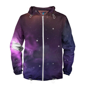 Мужская ветровка 3D с принтом Космические туманности в Белгороде, 100% полиэстер | подол и капюшон оформлены резинкой с фиксаторами, два кармана без застежек по бокам, один потайной карман на груди | арт | звёзды | космос | красный | облако | оранжевый | розовый | синий | сияние | темный | туманность | фиолетовый | черный | яркие цвета