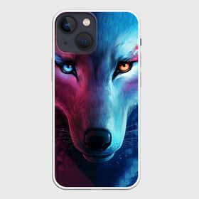 Чехол для iPhone 13 mini с принтом ВЗГЛЯД ВОЛКА в Белгороде,  |  | animals | wolf | волк | волки | животные | звери | луна | одиночка | хищник