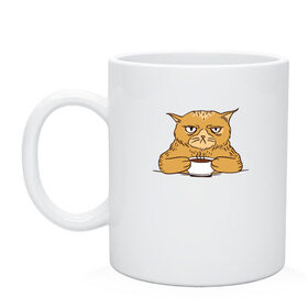 Кружка с принтом Grumpy Cat Coffee в Белгороде, керамика | объем — 330 мл, диаметр — 80 мм. Принт наносится на бока кружки, можно сделать два разных изображения | Тематика изображения на принте: cat | coffee | grumpy | hot | kitten | kitty | pussycat | ароматный | горячий | грампи | злой | киса | кот | котик | котэ | кофе | кофеек | кошка | кружка | милый | не выспался | недовольный | прикол | сердитый | сонный | чашка
