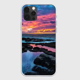 Чехол для iPhone 12 Pro Max с принтом Закат в Белгороде, Силикон |  | вечер | вода | волна | волны | восход | горизонт | запад | капли | крабы | луна | море | небо | ночь | облака | океан | оранжевая | оранжевый | остров | пейзаж | пляж | радуга | ракушки | рассвет | синий