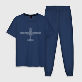 Мужская пижама хлопок с принтом Cirrus - авиационный алфавит в Белгороде, 100% хлопок | брюки и футболка прямого кроя, без карманов, на брюках мягкая резинка на поясе и по низу штанин
 | авиация | самолет | цирус