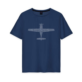 Женская футболка хлопок Oversize с принтом Cirrus - авиационный алфавит в Белгороде, 100% хлопок | свободный крой, круглый ворот, спущенный рукав, длина до линии бедер
 | авиация | самолет | цирус