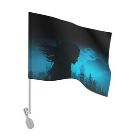Флаг для автомобиля с принтом Horizon Zero Dawn в Белгороде, 100% полиэстер | Размер: 30*21 см | aloy | antasy girl | art | artwork | digital art | fantasy | horizon | horizon: zero dawn | landscape | tallneck | warrior fantasy | weapon | zero dawn