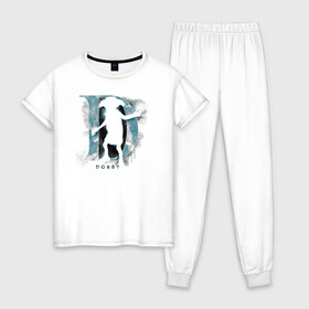 Женская пижама хлопок с принтом Dobby в Белгороде, 100% хлопок | брюки и футболка прямого кроя, без карманов, на брюках мягкая резинка на поясе и по низу штанин | dobby | harry potter | vdosadir | гарри поттер | джоан роулинг | добби