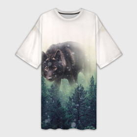 Платье-футболка 3D с принтом Волк в Белгороде,  |  | альфа | амега | волк | волчонок | дым | зверь | зелёная | зима | красивая | лайка | лес | лесс | омега | пёс | подарок | прикольная | сибирь | сказка | собака | сосны | тайга | фильм | хаски | щенок