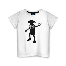 Детская футболка хлопок с принтом Free Dobby в Белгороде, 100% хлопок | круглый вырез горловины, полуприлегающий силуэт, длина до линии бедер | dobby | harry potter | vdosadir | гарри поттер | джоан роулинг | добби