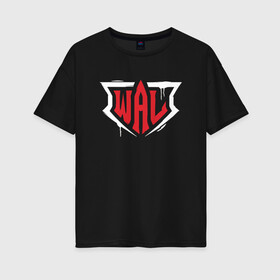 Женская футболка хлопок Oversize с принтом WAL logo в Белгороде, 100% хлопок | свободный крой, круглый ворот, спущенный рукав, длина до линии бедер
 | armwrestling | wal | world armwrestling league | армрестлинг | вал
