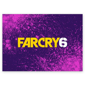 Поздравительная открытка с принтом FAR CRY 6 / ФАР КРАЙ 6 в Белгороде, 100% бумага | плотность бумаги 280 г/м2, матовая, на обратной стороне линовка и место для марки
 | cry | dawn | far | far cry 6 | farcry | farcry 6 | farcry6 | game | games | logo | new | primal | six | антон | дэни | игра | игры | кастильо | край | лого | логотип | рохас | символ | символы | фар | фар край 6 | фаркрай | фаркрай 6 | фаркрай6