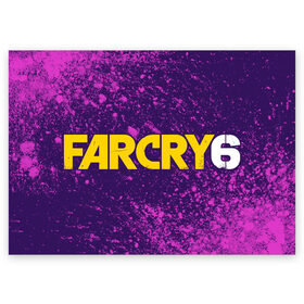 Поздравительная открытка с принтом FAR CRY 6 / ФАР КРАЙ 6 в Белгороде, 100% бумага | плотность бумаги 280 г/м2, матовая, на обратной стороне линовка и место для марки
 | Тематика изображения на принте: cry | dawn | far | far cry 6 | farcry | farcry 6 | farcry6 | game | games | logo | new | primal | six | антон | дэни | игра | игры | кастильо | край | лого | логотип | рохас | символ | символы | фар | фар край 6 | фаркрай | фаркрай 6 | фаркрай6