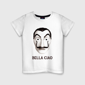 Детская футболка хлопок с принтом BELLA CIAO в Белгороде, 100% хлопок | круглый вырез горловины, полуприлегающий силуэт, длина до линии бедер | bella ciao | бумажный дома | деньги | сериал