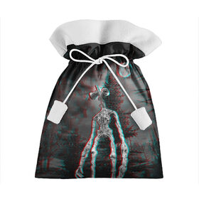 Подарочный 3D мешок с принтом Siren Head Horror в Белгороде, 100% полиэстер | Размер: 29*39 см | Тематика изображения на принте: glitch | glitch siren head | rgb | siren head | sirena | глитч | глич | ретро | сирейноголовый | сирена | сиреноголовый