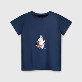 Детская футболка хлопок с принтом Муми-мама в Белгороде, 100% хлопок | круглый вырез горловины, полуприлегающий силуэт, длина до линии бедер | moomins | муми мама | муми тролли