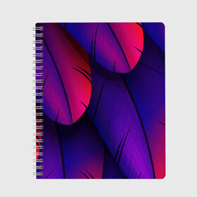 Тетрадь с принтом Tropics в Белгороде, 100% бумага | 48 листов, плотность листов — 60 г/м2, плотность картонной обложки — 250 г/м2. Листы скреплены сбоку удобной пружинной спиралью. Уголки страниц и обложки скругленные. Цвет линий — светло-серый
 | Тематика изображения на принте: purple | абстрактный | абстракция | геометрический рисунок | геометрия | индиго | корея | кружево | листья | лого | неон | неоновая | неоновое | неоновые листья | неоновый | пальмы | рисунок | текстура