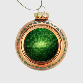 Стеклянный ёлочный шар с принтом Двоичный код в Белгороде, Стекло | Диаметр: 80 мм | it | двоичный код | информация | код | кодерам | кодеру | программирование | программисту | технологии