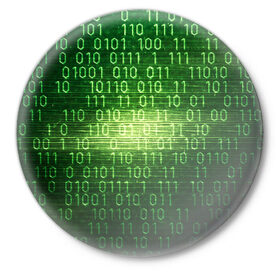 Значок с принтом Двоичный код в Белгороде,  металл | круглая форма, металлическая застежка в виде булавки | it | двоичный код | информация | код | кодерам | кодеру | программирование | программисту | технологии