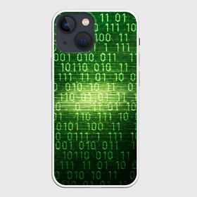 Чехол для iPhone 13 mini с принтом Двоичный код в Белгороде,  |  | Тематика изображения на принте: it | двоичный код | информация | код | кодерам | кодеру | программирование | программисту | технологии