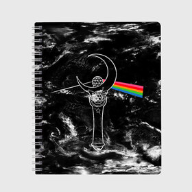 Тетрадь с принтом Dark Side of the Moon Stick в Белгороде, 100% бумага | 48 листов, плотность листов — 60 г/м2, плотность картонной обложки — 250 г/м2. Листы скреплены сбоку удобной пружинной спиралью. Уголки страниц и обложки скругленные. Цвет линий — светло-серый
 | Тематика изображения на принте: anime | japan | manga | pink floyd | sailor moon | аниме | девочка | девушка | луна | лунная призма | манга | сейлор мун | сэйлор мун | япония