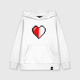 Детская толстовка хлопок с принтом Майнкрафт серце в Белгороде, 100% хлопок | Круглый горловой вырез, эластичные манжеты, пояс, капюшен | Тематика изображения на принте: minecraft | любовь | майнкрафт | пиксель | половинка | сердце