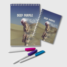 Блокнот с принтом Deep Purple Whoosh в Белгороде, 100% бумага | 48 листов, плотность листов — 60 г/м2, плотность картонной обложки — 250 г/м2. Листы скреплены удобной пружинной спиралью. Цвет линий — светло-серый
 | 2020 | cover | deep | desert | hard | logo | metal | moon | music | new album | purple | rock | whoosh | дип | космонавт | легендарная | легендарный | лого | луна | метал | музыка | новый альбом | обложка | пепл | перпл | пустыня | рок | т
