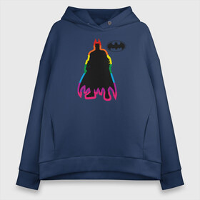 Женское худи Oversize хлопок с принтом Rainbow Batman в Белгороде, френч-терри — 70% хлопок, 30% полиэстер. Мягкий теплый начес внутри —100% хлопок | боковые карманы, эластичные манжеты и нижняя кромка, капюшон на магнитной кнопке | batman | dc pride | justice league | pride | vdosadir | бэтмен | лига справедливости | прайд | радуга