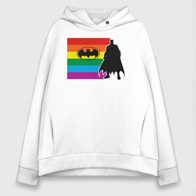 Женское худи Oversize хлопок с принтом Batman DC PRIDE в Белгороде, френч-терри — 70% хлопок, 30% полиэстер. Мягкий теплый начес внутри —100% хлопок | боковые карманы, эластичные манжеты и нижняя кромка, капюшон на магнитной кнопке | batman | dc pride | justice league | pride | vdosadir | бэтмен | лига справедливости | прайд | радуга