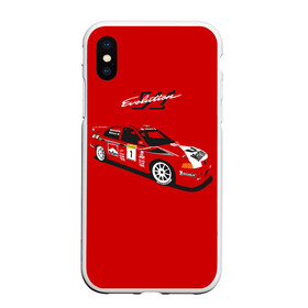 Чехол для iPhone XS Max матовый с принтом Mitsubishi Lancer Evolution VI в Белгороде, Силикон | Область печати: задняя сторона чехла, без боковых панелей | car | evo | evolution | lancer | legend | makinen | mitsubishi | rally | митсубиси | митсубиши