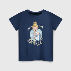 Детская футболка хлопок с принтом Золушка в Белгороде, 100% хлопок | круглый вырез горловины, полуприлегающий силуэт, длина до линии бедер | cinderella | disney princess | vdkimel | золушка