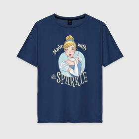 Женская футболка хлопок Oversize с принтом Золушка в Белгороде, 100% хлопок | свободный крой, круглый ворот, спущенный рукав, длина до линии бедер
 | cinderella | disney princess | vdkimel | золушка