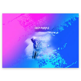 Поздравительная открытка с принтом Deep Purple в Белгороде, 100% бумага | плотность бумаги 280 г/м2, матовая, на обратной стороне линовка и место для марки
 | 21 | deep purple | альбом | боб эзрин | рок группа